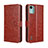 Funda de Cuero Cartera con Soporte Carcasa BY5 para Nokia C12 Marron