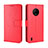 Funda de Cuero Cartera con Soporte Carcasa BY5 para Nokia C200 Rojo