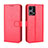 Funda de Cuero Cartera con Soporte Carcasa BY5 para Oppo Reno8 4G Rojo