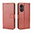 Funda de Cuero Cartera con Soporte Carcasa BY5 para Oppo Reno8 T 5G Marron