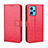 Funda de Cuero Cartera con Soporte Carcasa BY5 para Realme 9 4G Rojo