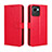 Funda de Cuero Cartera con Soporte Carcasa BY5 para Realme C30 Rojo