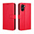 Funda de Cuero Cartera con Soporte Carcasa BY5 para Realme C33 Rojo