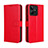 Funda de Cuero Cartera con Soporte Carcasa BY5 para Realme C53 India Rojo