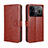 Funda de Cuero Cartera con Soporte Carcasa BY5 para Realme GT Neo6 5G Marron