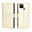 Funda de Cuero Cartera con Soporte Carcasa BY5 para Realme V3 5G Oro