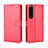 Funda de Cuero Cartera con Soporte Carcasa BY5 para Sony Xperia 1 IV Rojo