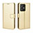 Funda de Cuero Cartera con Soporte Carcasa BY5 para Vivo V23 Pro 5G Oro