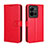 Funda de Cuero Cartera con Soporte Carcasa BY5 para Vivo V25 5G Rojo