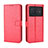 Funda de Cuero Cartera con Soporte Carcasa BY5 para Vivo X Note Rojo