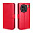 Funda de Cuero Cartera con Soporte Carcasa BY5 para Vivo X90 Pro+ Plus 5G Rojo