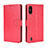 Funda de Cuero Cartera con Soporte Carcasa BY5 para Wiko Y81 Rojo