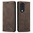 Funda de Cuero Cartera con Soporte Carcasa C01S para Huawei Honor 80 5G Marron