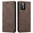 Funda de Cuero Cartera con Soporte Carcasa C01S para Samsung Galaxy A52 5G Marron