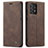 Funda de Cuero Cartera con Soporte Carcasa C01S para Samsung Galaxy A72 4G Marron