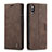 Funda de Cuero Cartera con Soporte Carcasa C01S para Samsung Galaxy M10 Marron