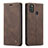 Funda de Cuero Cartera con Soporte Carcasa C01S para Samsung Galaxy M30s Marron