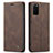 Funda de Cuero Cartera con Soporte Carcasa C01S para Samsung Galaxy S20 Marron