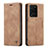 Funda de Cuero Cartera con Soporte Carcasa C01S para Samsung Galaxy S20 Ultra 5G Marron Claro