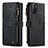 Funda de Cuero Cartera con Soporte Carcasa C01S para Samsung Galaxy S21 5G Negro