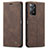 Funda de Cuero Cartera con Soporte Carcasa C01S para Xiaomi Redmi Note 11 Pro 4G Marron