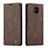 Funda de Cuero Cartera con Soporte Carcasa C01S para Xiaomi Redmi Note 9S Marron