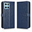 Funda de Cuero Cartera con Soporte Carcasa C01X para Huawei Honor X6 Azul