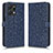 Funda de Cuero Cartera con Soporte Carcasa C01X para Huawei Honor X7a Azul