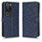 Funda de Cuero Cartera con Soporte Carcasa C01X para Huawei P60 Pro Azul