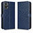 Funda de Cuero Cartera con Soporte Carcasa C01X para Motorola Moto E22 Azul