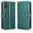 Funda de Cuero Cartera con Soporte Carcasa C01X para Motorola Moto E22 Verde