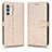 Funda de Cuero Cartera con Soporte Carcasa C01X para Motorola Moto Edge (2022) 5G Oro