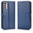 Funda de Cuero Cartera con Soporte Carcasa C01X para Motorola Moto G42 Azul