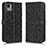 Funda de Cuero Cartera con Soporte Carcasa C01X para Nokia C110 Negro