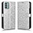 Funda de Cuero Cartera con Soporte Carcasa C01X para Nokia G22 Plata