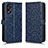 Funda de Cuero Cartera con Soporte Carcasa C01X para Oppo A18 Azul