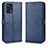 Funda de Cuero Cartera con Soporte Carcasa C01X para Oppo A74 4G Azul