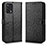 Funda de Cuero Cartera con Soporte Carcasa C01X para Oppo F19s Negro