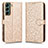 Funda de Cuero Cartera con Soporte Carcasa C01X para Samsung Galaxy S23 Plus 5G Oro