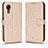 Funda de Cuero Cartera con Soporte Carcasa C01X para Samsung Galaxy XCover 5 SM-G525F Oro