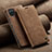 Funda de Cuero Cartera con Soporte Carcasa C02S para Samsung Galaxy A12 Nacho Marron Claro