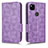 Funda de Cuero Cartera con Soporte Carcasa C02X para Google Pixel 4a Morado