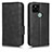 Funda de Cuero Cartera con Soporte Carcasa C02X para Google Pixel 5 Negro