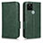 Funda de Cuero Cartera con Soporte Carcasa C02X para Google Pixel 5 Verde