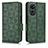 Funda de Cuero Cartera con Soporte Carcasa C02X para Huawei Honor X5 Plus Verde