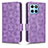 Funda de Cuero Cartera con Soporte Carcasa C02X para Huawei Honor X6 5G Morado