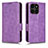 Funda de Cuero Cartera con Soporte Carcasa C02X para Huawei Honor X6a Morado