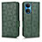 Funda de Cuero Cartera con Soporte Carcasa C02X para Huawei Honor X7 Verde