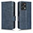 Funda de Cuero Cartera con Soporte Carcasa C02X para Huawei Honor X7a Azul