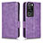 Funda de Cuero Cartera con Soporte Carcasa C02X para Huawei P60 Morado